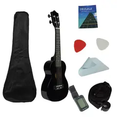 GENERICO - Pack Ukelele 23soprano+funda+a+cuerdas Aquila Negro