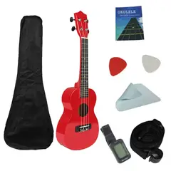 GENERICO - Pack Ukelele 23soprano+funda+a+cuerdas Aquila Rojo