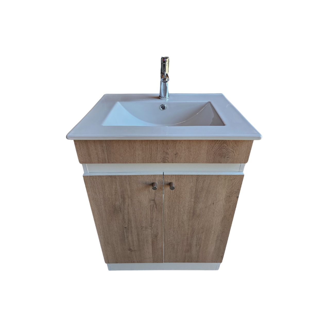 MODERN SPACE - Vanitorio Mdf 60x47cm Color Jerez Loza Plana + Grifería