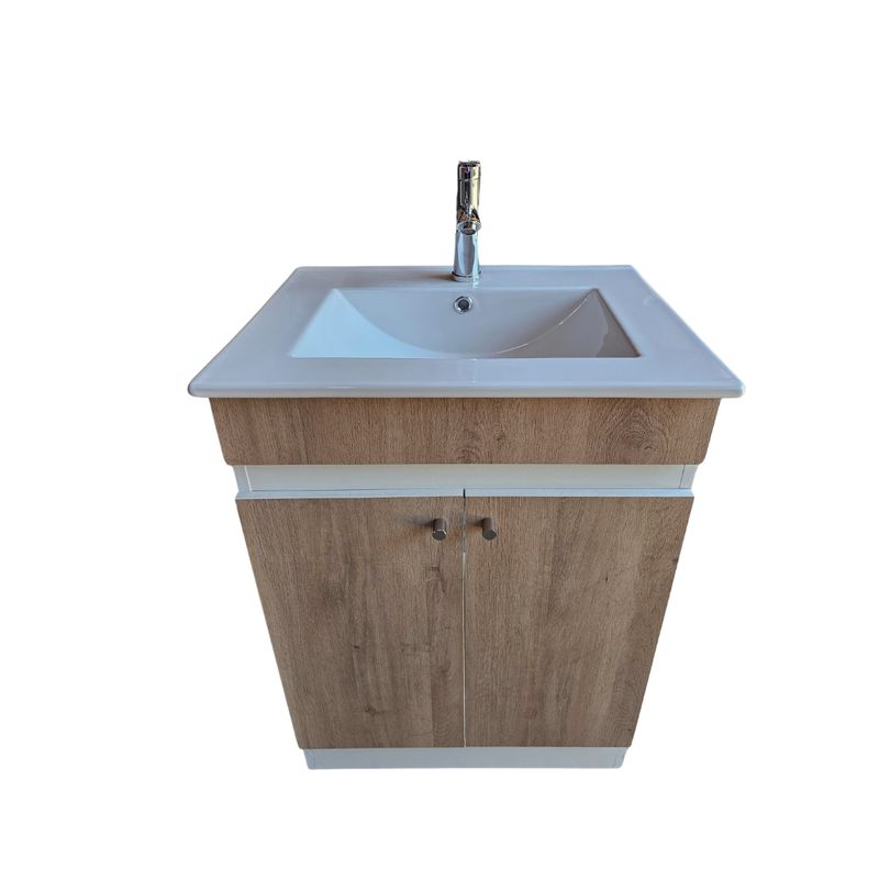 MODERN SPACE - Vanitorio Mdf 60x47cm Color Jerez Loza Plana + Grifería