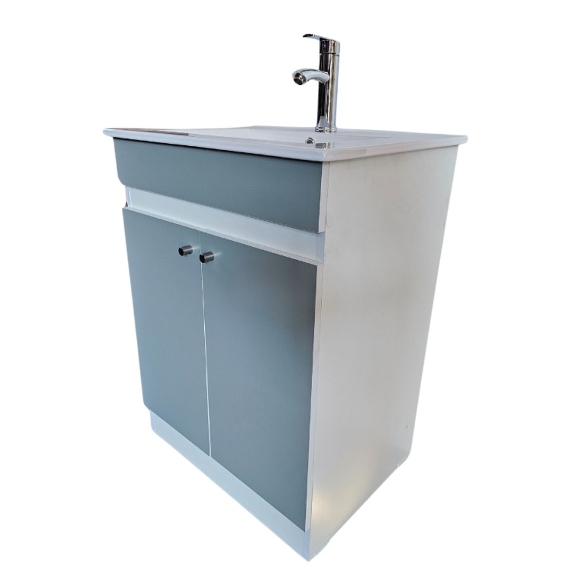 MODERN SPACE - Vanitorio Mdf 60x47cm Verde Glacial Loza Plana + Grifería