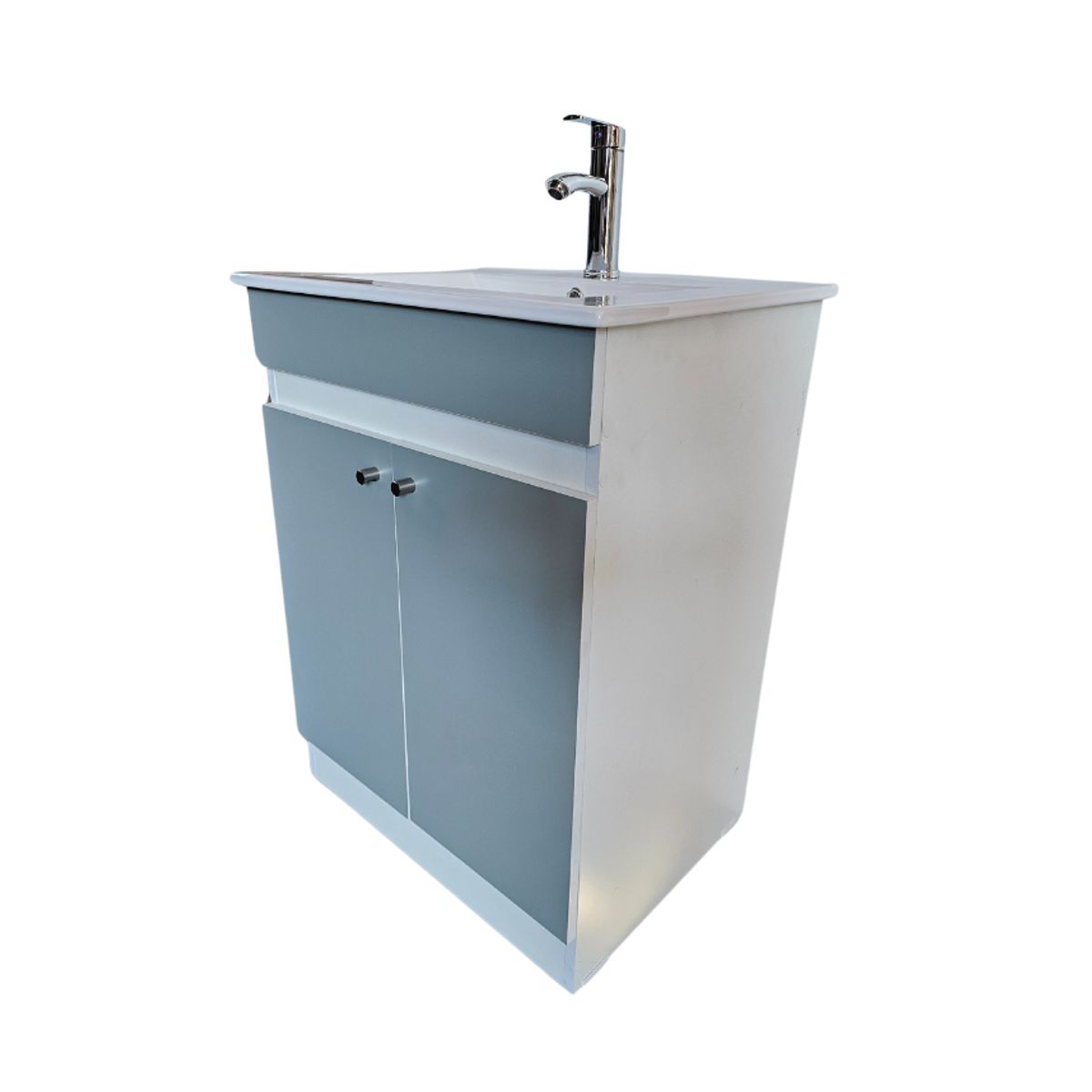 MODERN SPACE - Vanitorio Mdf 60x47cm Verde Glacial Loza Plana + Grifería