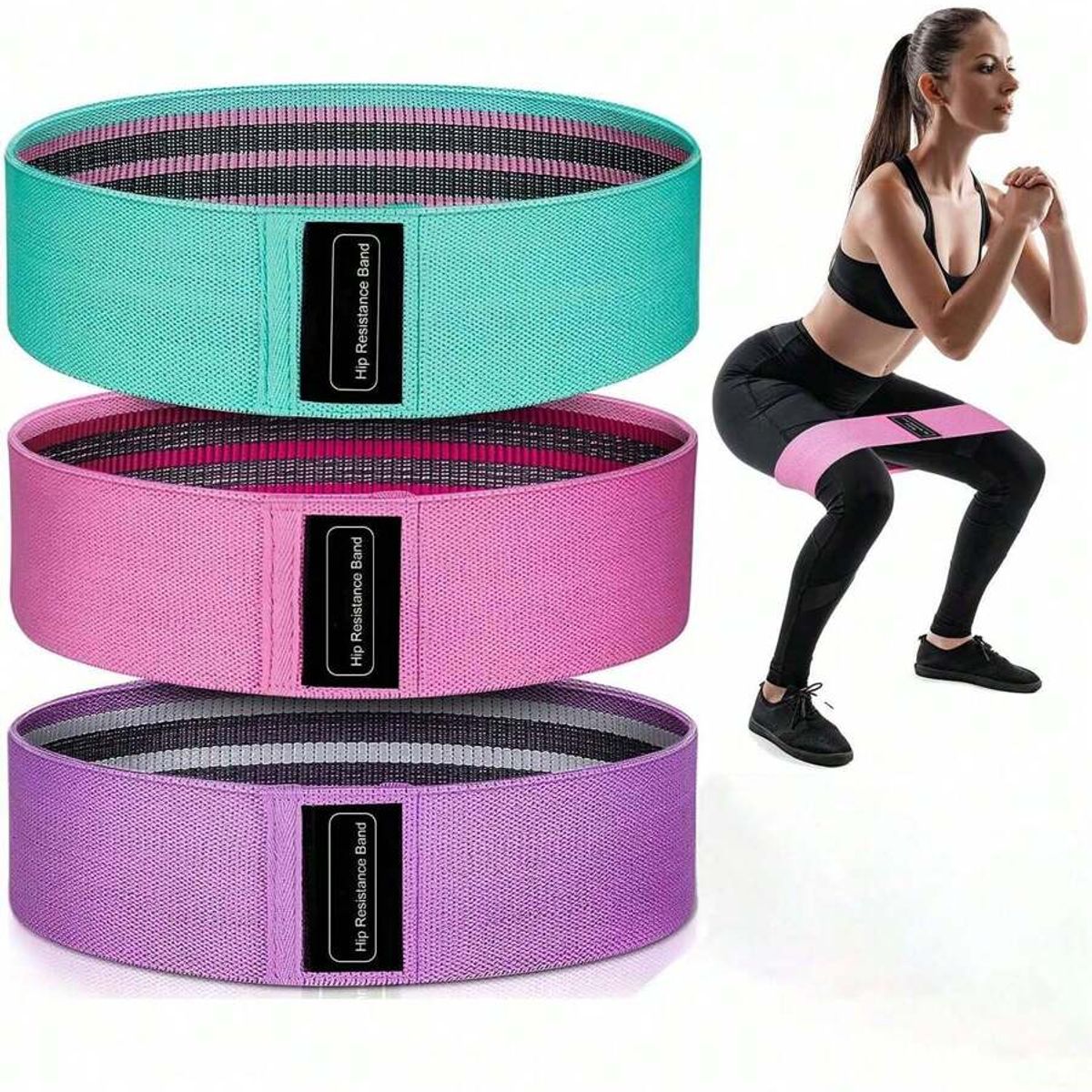 GENERICO - Banda Resistencia  Ejercicios Fitness Pack x 3