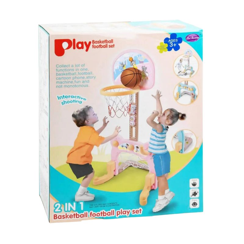 GENERICO - Juguete 2 En 1 Baloncesto Y Futbol Infantil Exterior