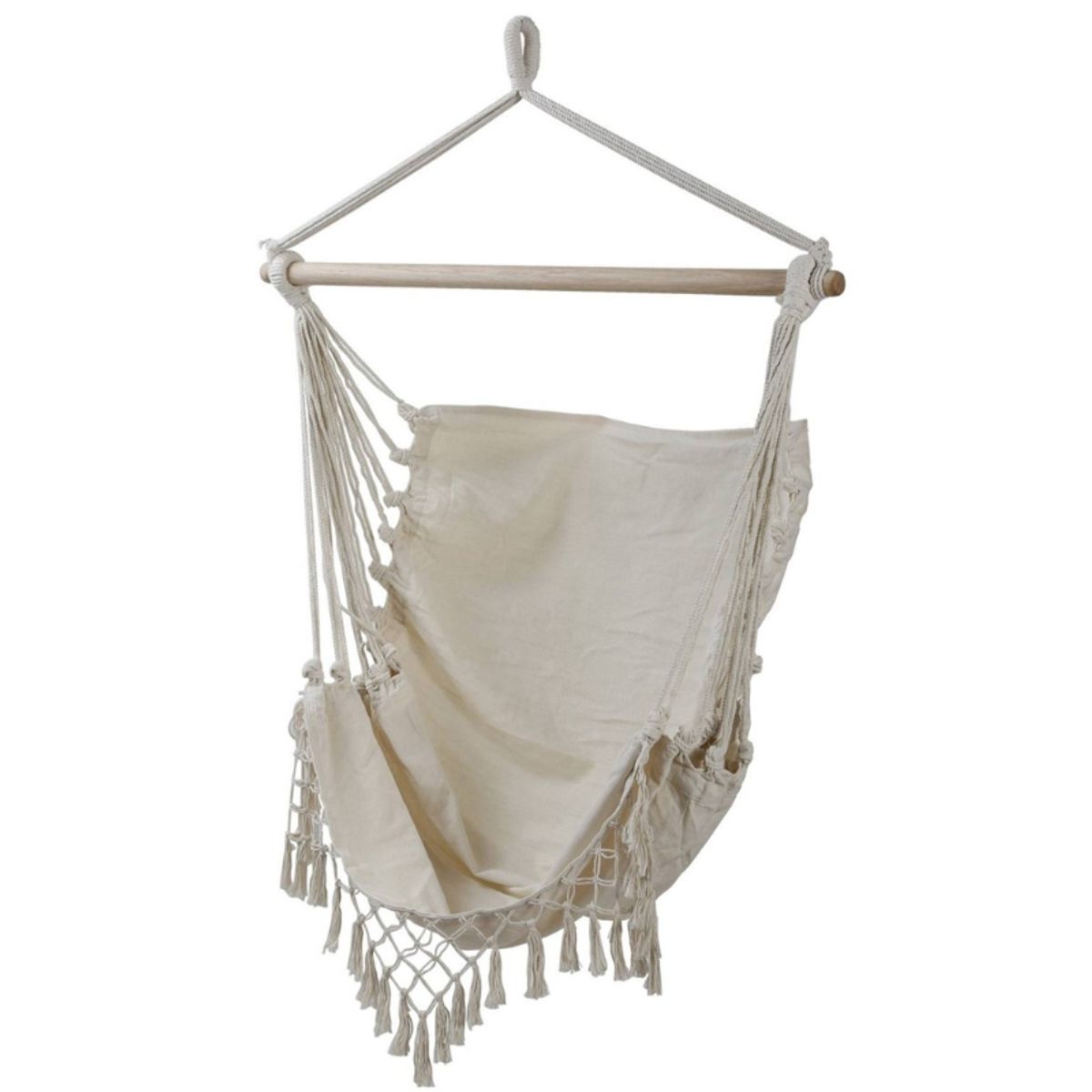 GENERICO - Silla Hamaca Colgante Beige 130cm de algodon