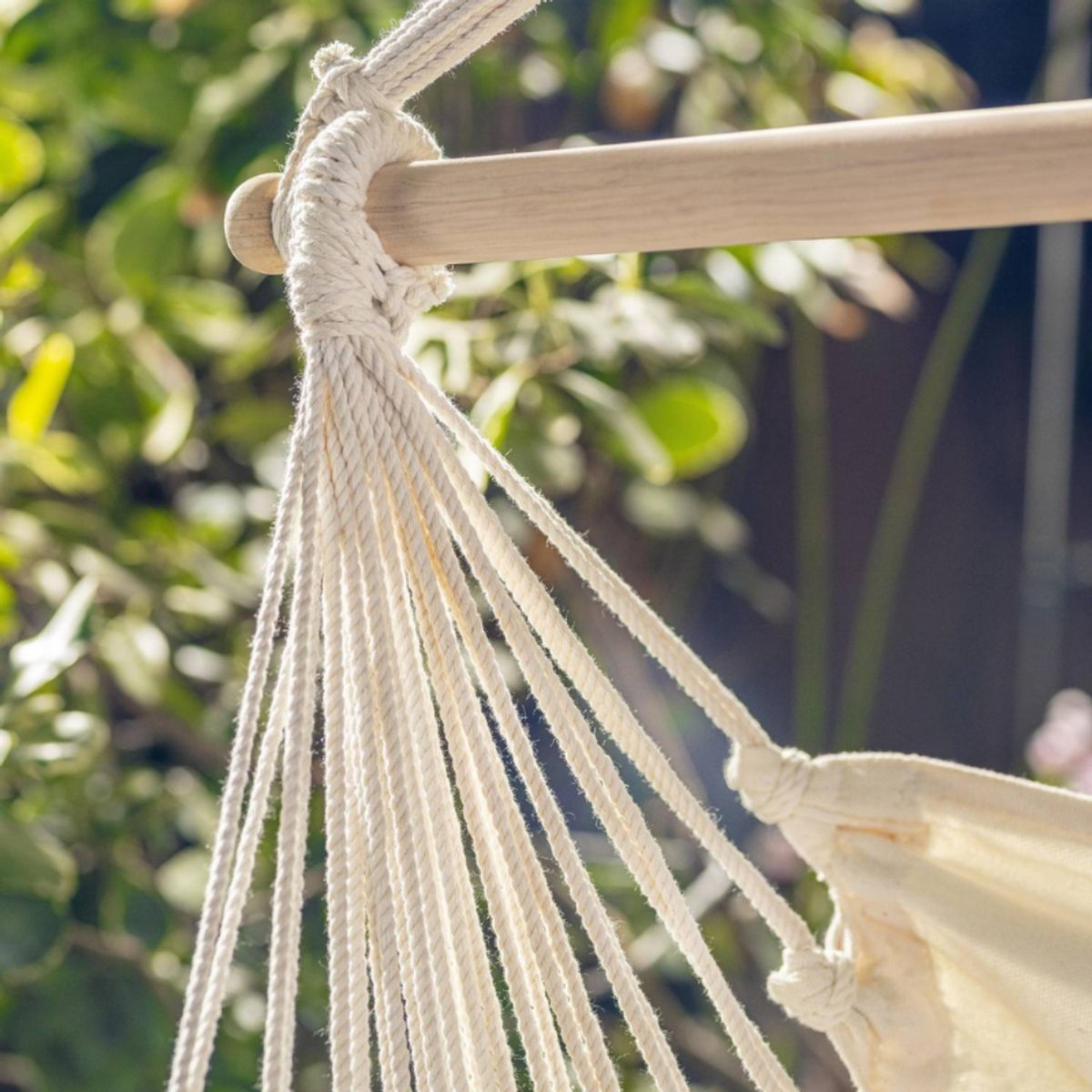 GENERICO - Silla Hamaca Colgante Beige 130cm de algodon