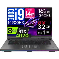 ASUS - Notebook Rog Strix G16 Qhd 2.5K 240hz I9 14900hx 24 CORES SSD 1TB 32GB DDR5 NVIDIA Rtx 4070 8GB