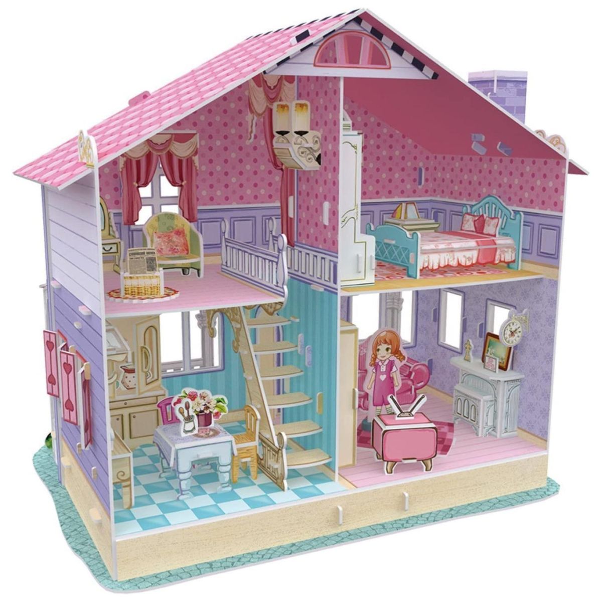 GENERICO - Juguete Casa De Muñecas Armable Puzzle 3D 93 Piezas