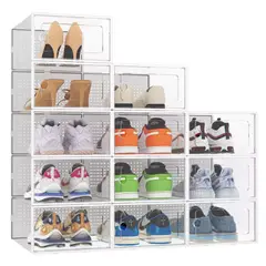 GENERICO - Pack De 6 Cajas Transparentes Organizadora Para Zapatos