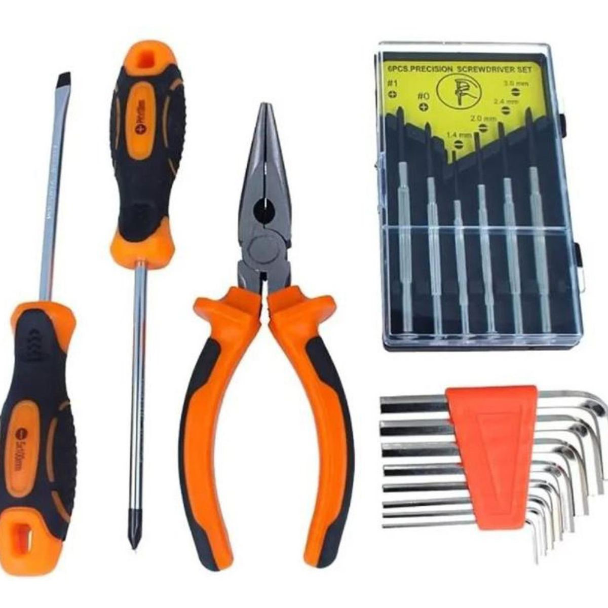 IMPORTCLICK - Kit Herramientas Desatornilladores Precisión 17 Piezas - Naranjo