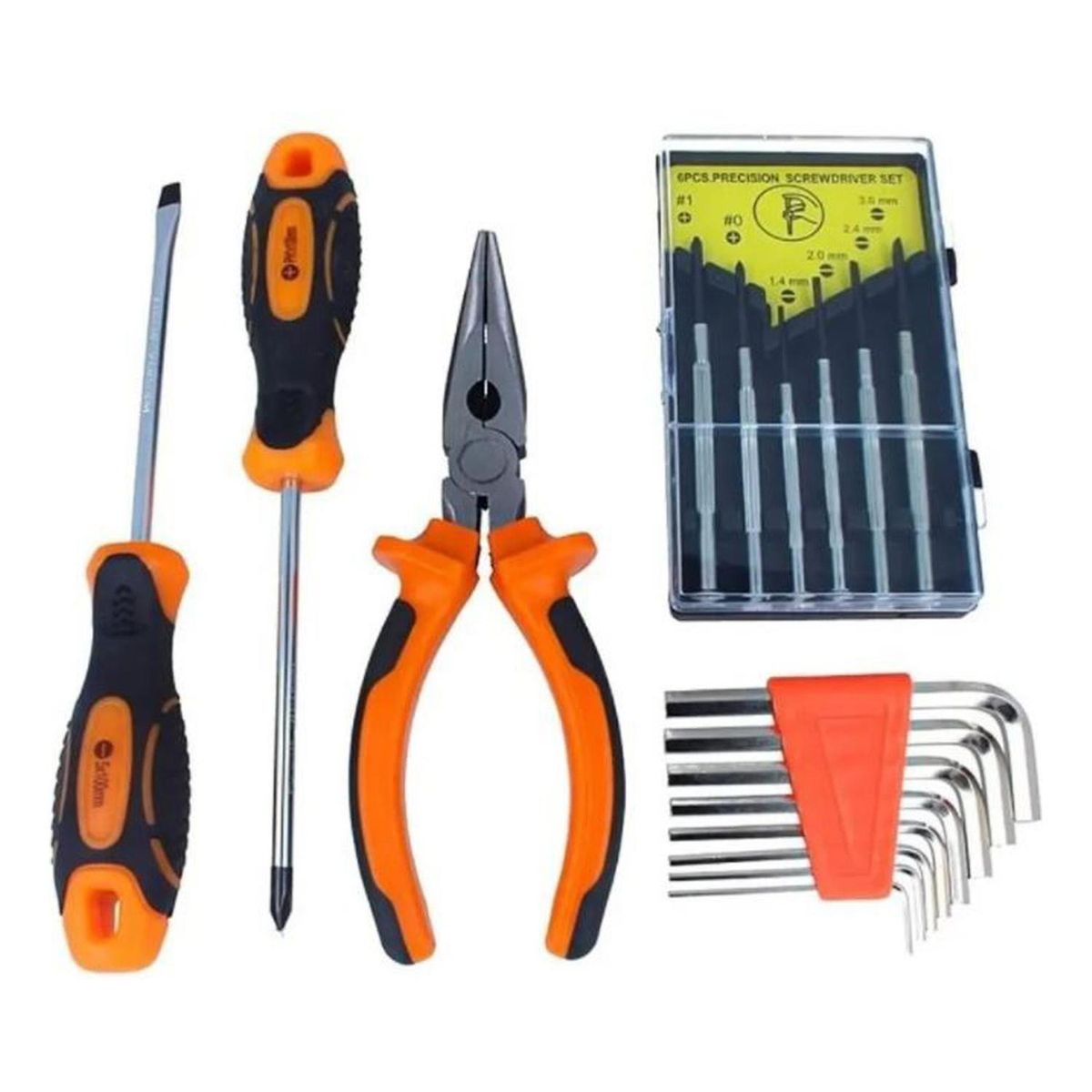 IMPORTCLICK - Kit Herramientas Desatornilladores Precisión 17 Piezas - Naranjo