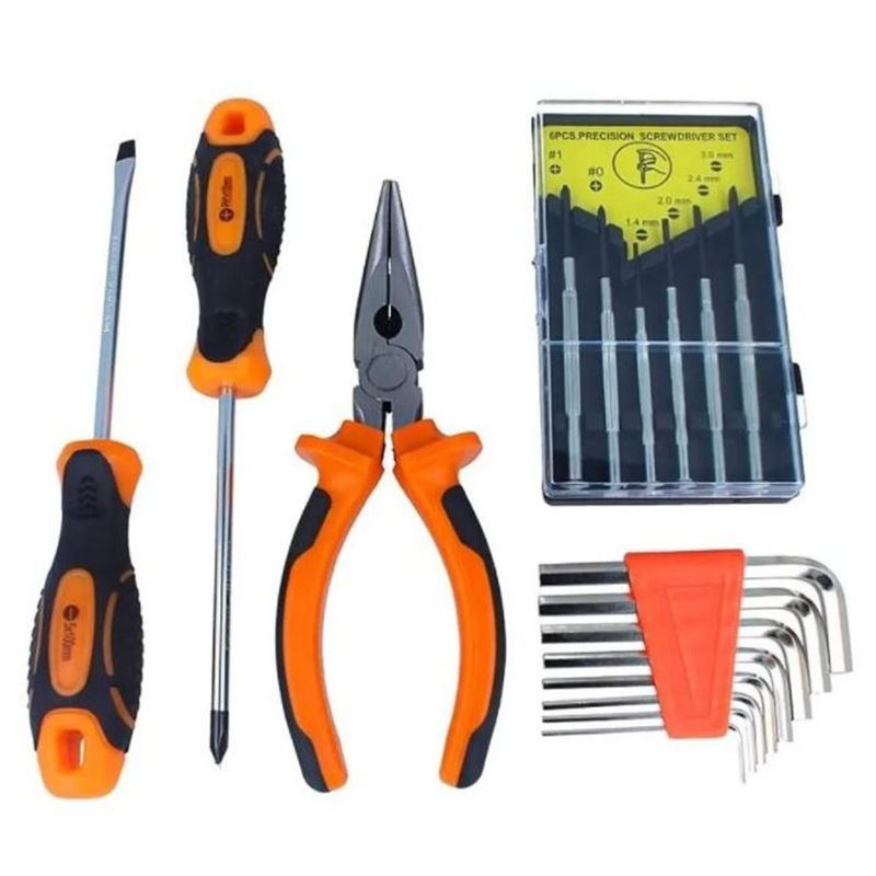 IMPORTCLICK - Kit Herramientas Desatornilladores Precisión 17 Piezas - Naranjo