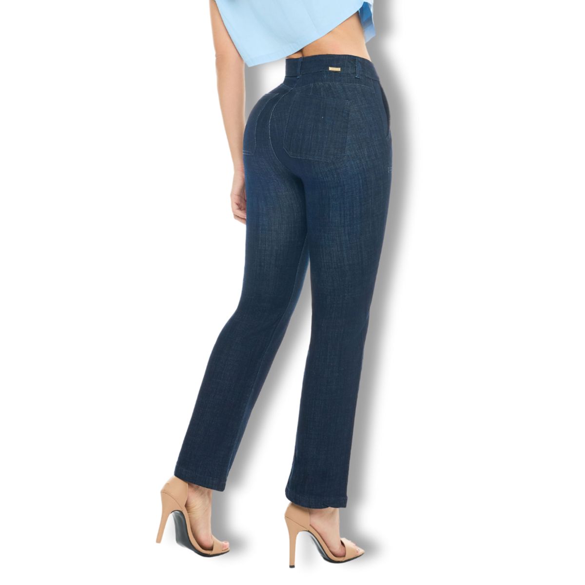 GLUE STAR - Jeans Mujer  Bota Recta Tiro Alto Push Up - 19873