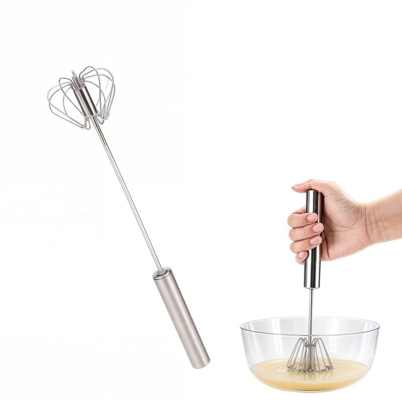 GENERICO - batidor manual espumador de leche acero inox