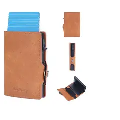 GENERICO - Billetera Compacta Anti Clonación Robo Tarjetero Cuero