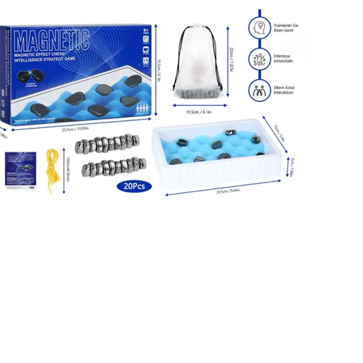 GENERICO - Juego Mesa Damas Magnétic Niños Con Tablero Y Piezas Ajedrez