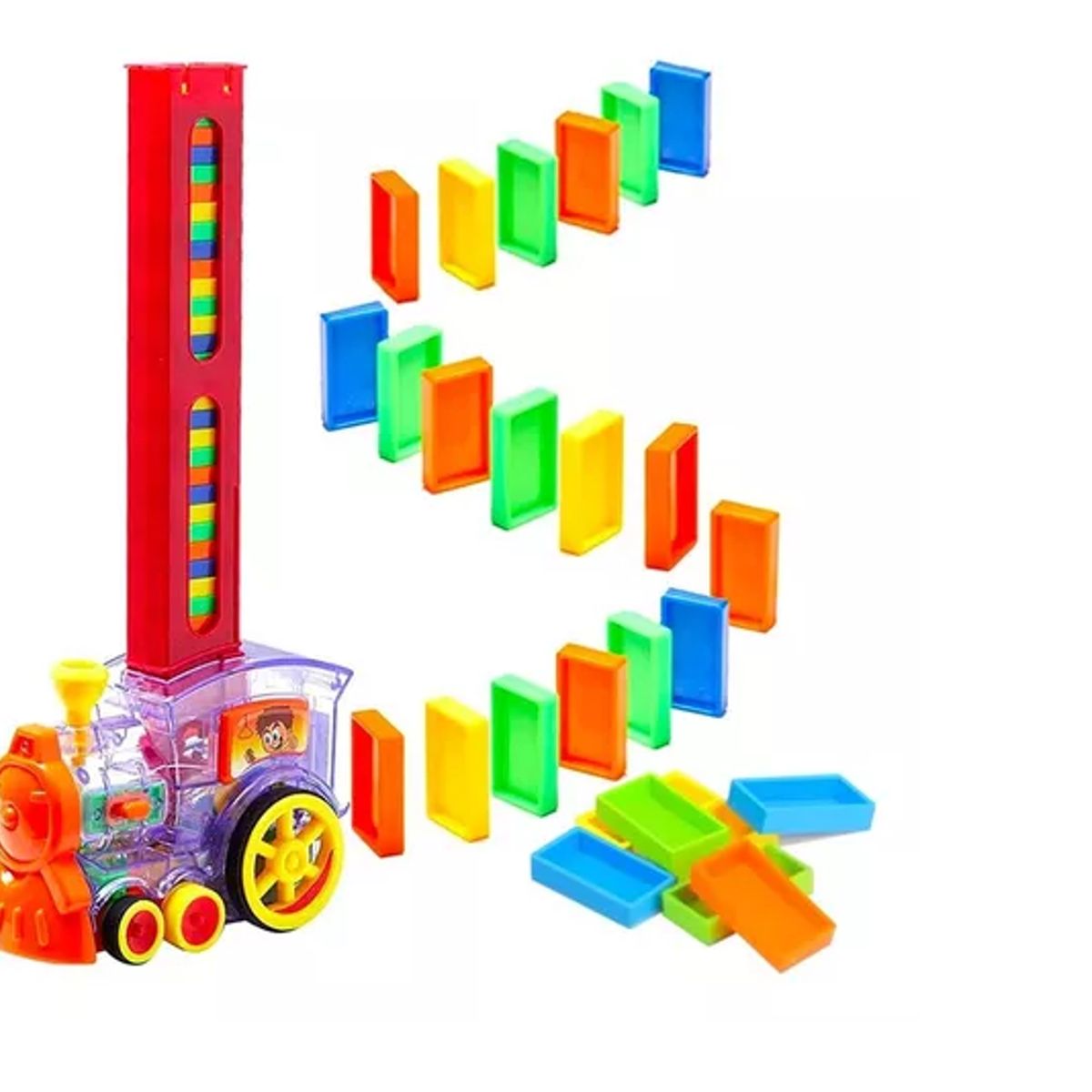 GENERICO - Tren Domino Mágico 60 Bloques Con Luces Y Sonidos