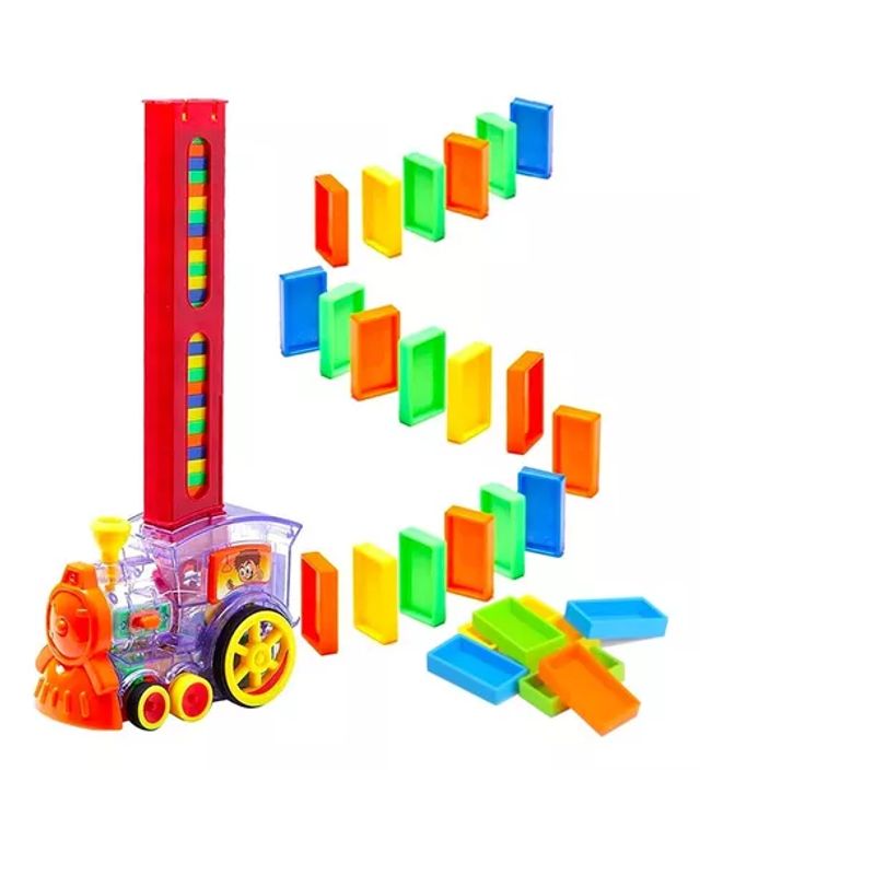 GENERICO - Tren Domino Mágico 60 Bloques Con Luces Y Sonidos