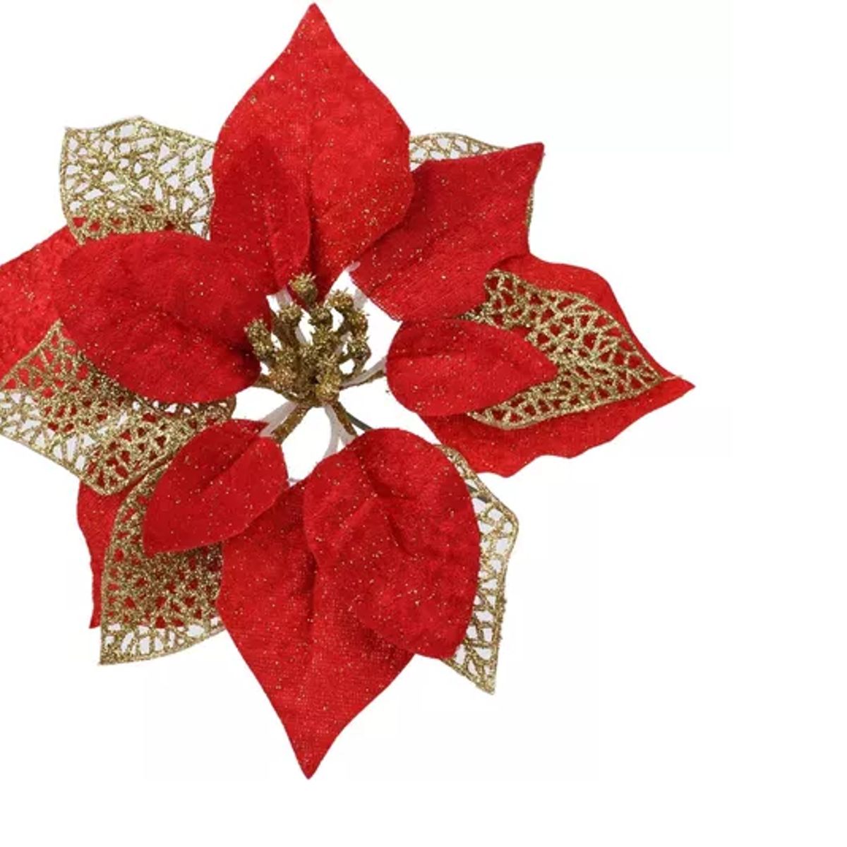 GENERICO - Pack 12 Flores Artificiales Decoración Navidad