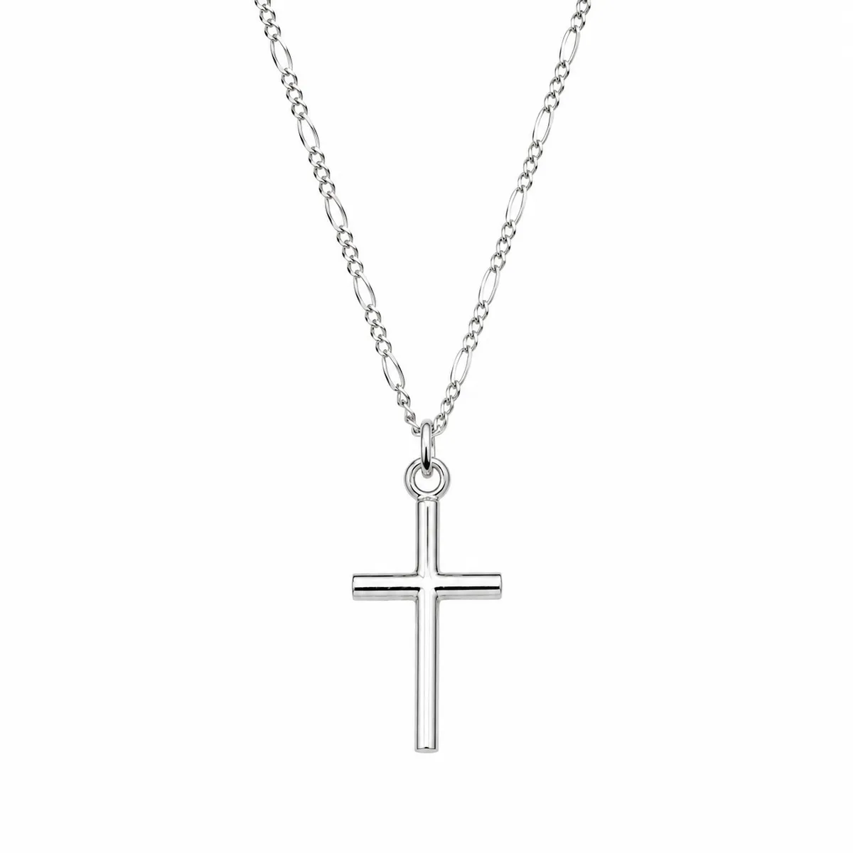 JOYAS MYTOKE - Colgante Cruz Chica Y Cadena Plata Fina Hombre Joven Unisex