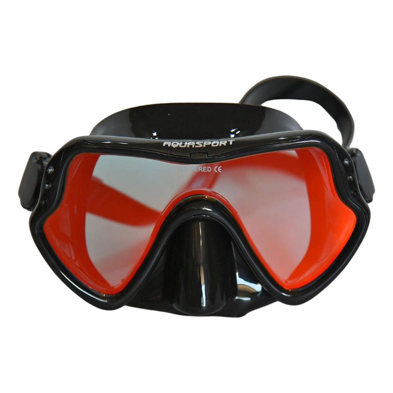 AQUASPORT - Máscara De Buceo Full Vision Pro Cristal Filtro Rojo