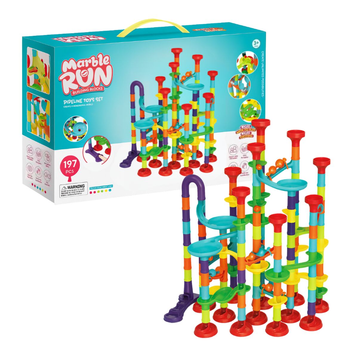 GENERICO - Pista De Bolitas 197 Piezas Bloques De Construccion Tobogan