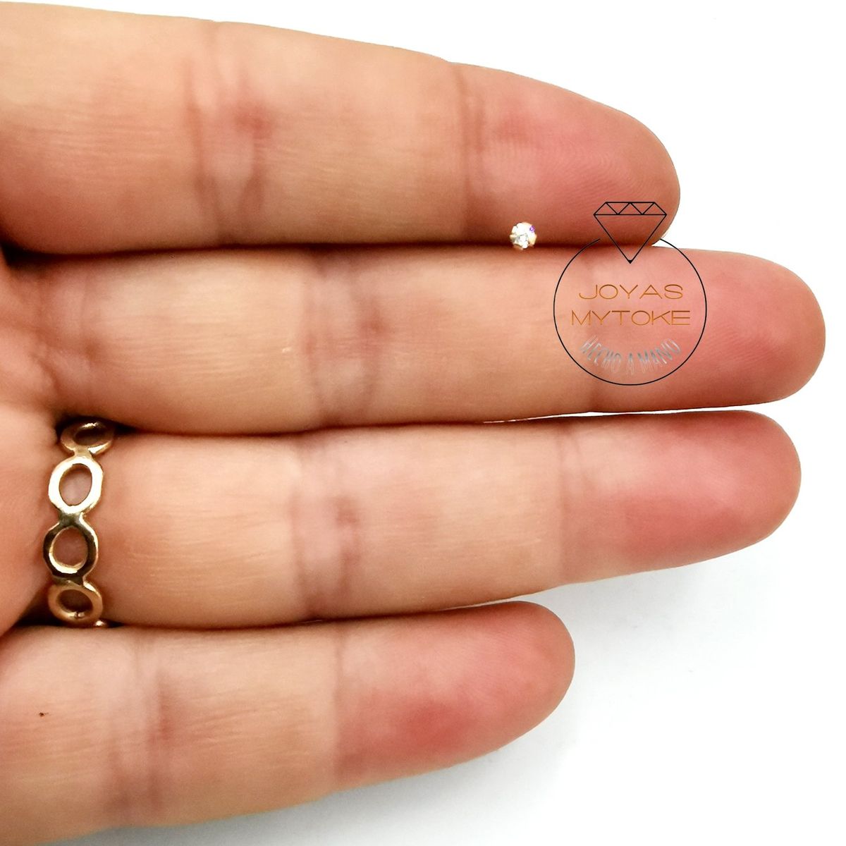 JOYAS MYTOKE - Piercing Nariz Oro 18 Kilates Piedra Circon Unisex