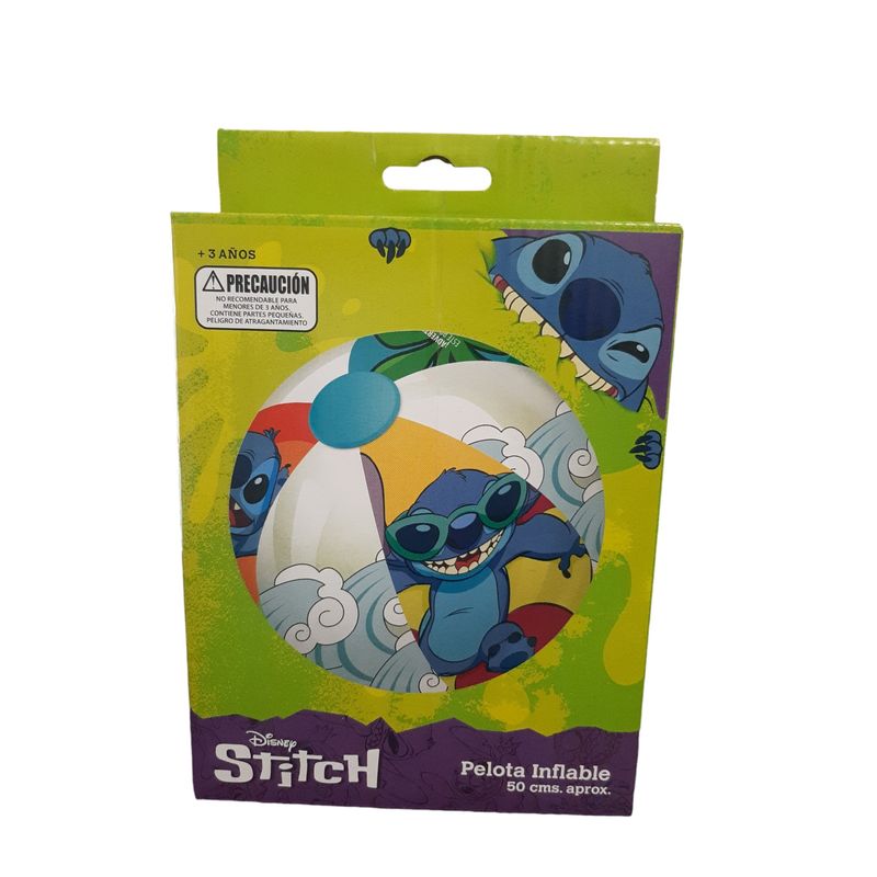 PRONOBEL - PELOTA INFLABLE PARA PISCINA O PLAYA 50 CM APROX STITCH