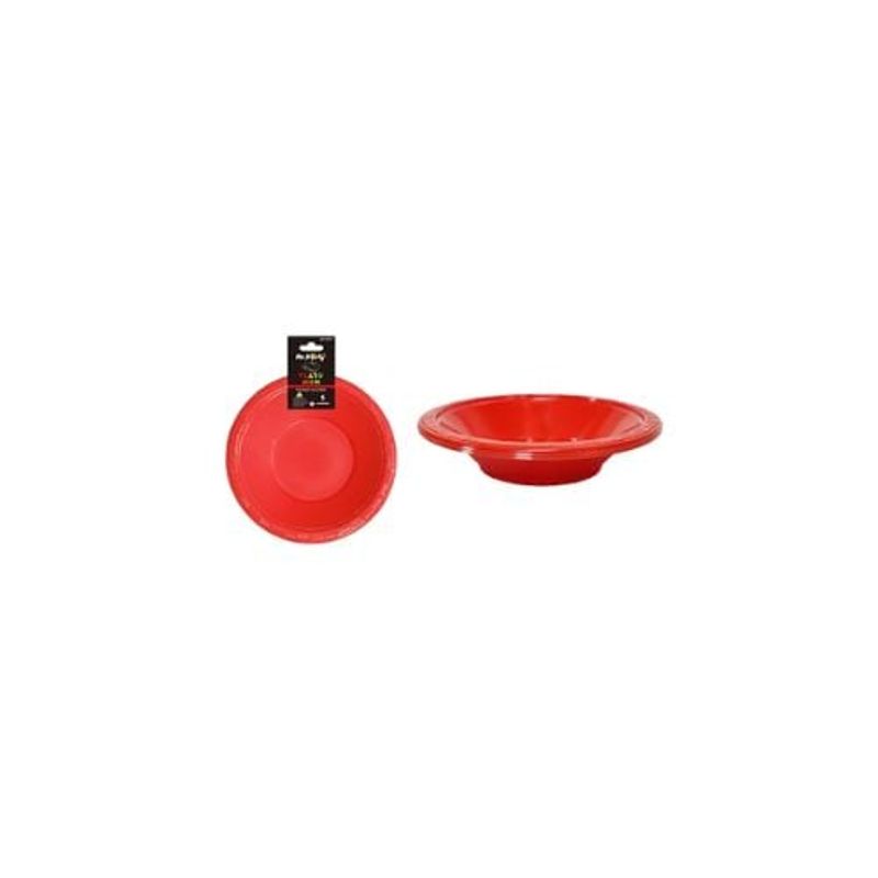 GENERICO - Bowl Plástico Rojo 7 Pulgadas 8g 6pcs