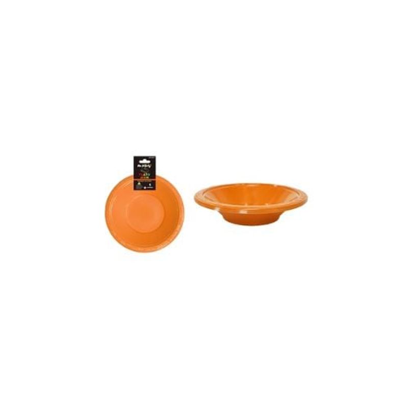 GENERICO - Bowl Plástico Naranja 7 Pulgadas 8g 6pcs