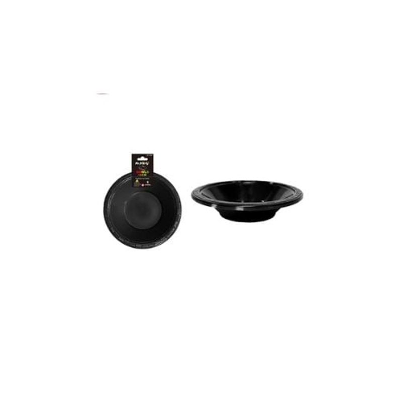 GENERICO - Bowl Plástico Negro 7 Pulgadas 8g 6pcs
