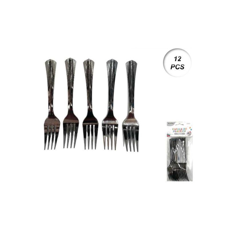 GENERICO - CUBIERTOS DESCARTABLES 12 PCS 15 CM