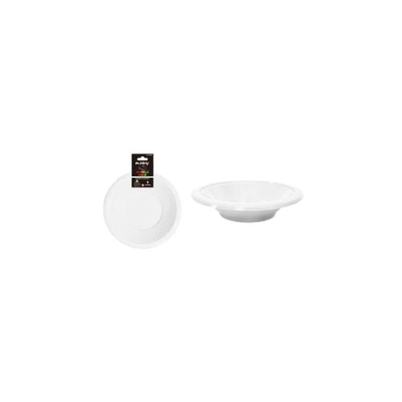 GENERICO - Bowl Plástico Blanco 7 Pulgadas 8g 6pcs