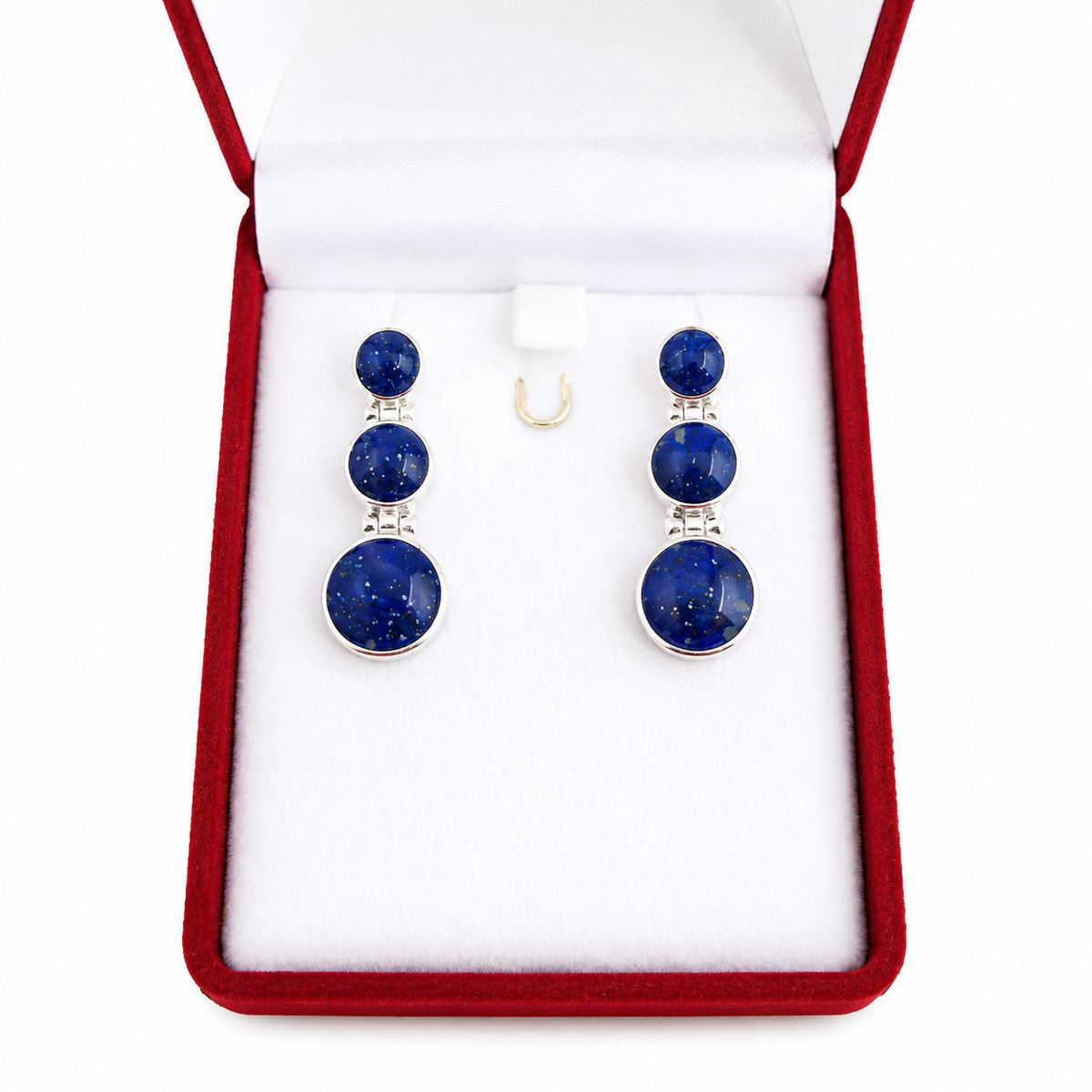 JOYAS MYTOKE - Aros Lapislazuli Bisagras Tornillo Plata Nacional 950