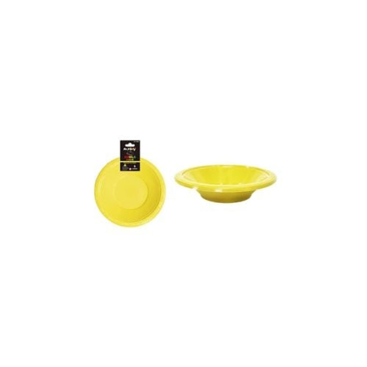 GENERICO - Bowl Plástico Amarillo 7 Pulgadas 8g 6pcs