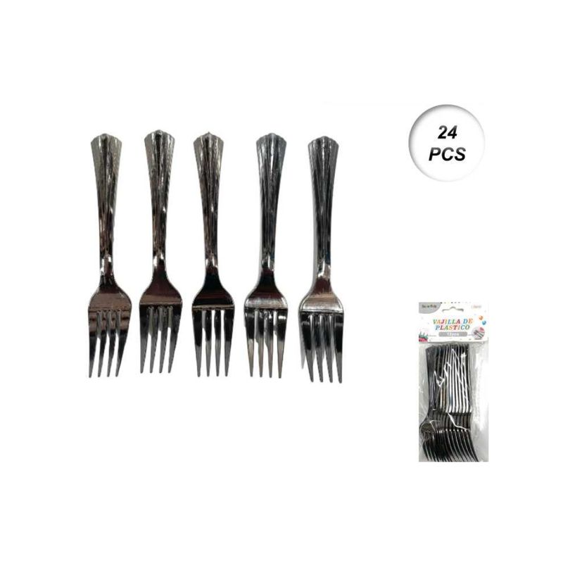 GENERICO - CUBIERTOS DESCARTABLES 24 PCS 12 CM