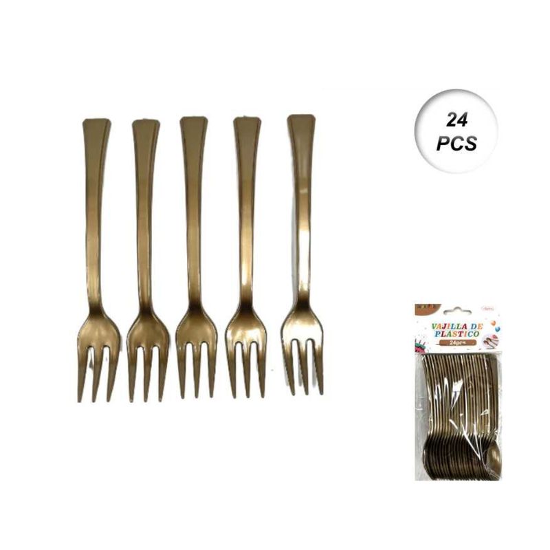 GENERICO - CUBIERTOS DESCARTABLES 24 PCS 12 CM