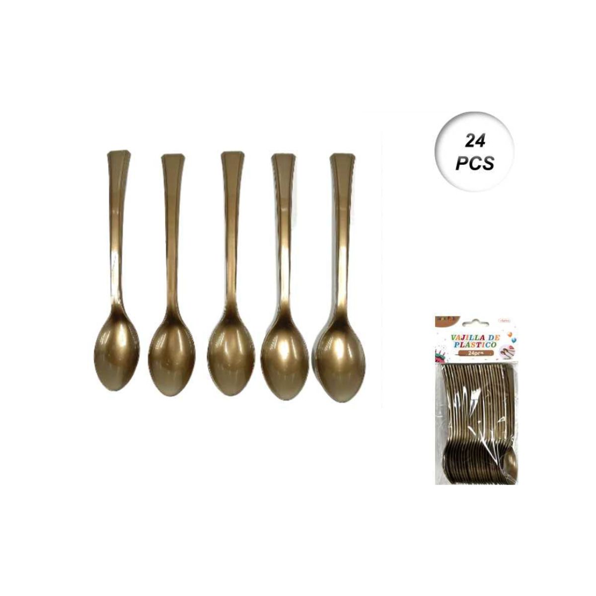 GENERICO - CUBIERTOS DESCARTABLES 24 PCS 12 CM