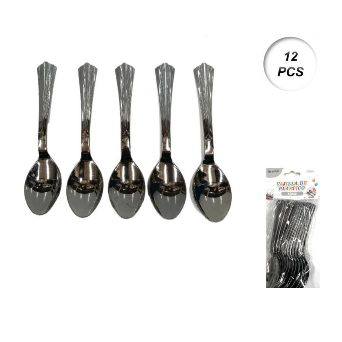 GENERICO - CUBIERTOS DESCARTABLES 12 PCS 15 CM