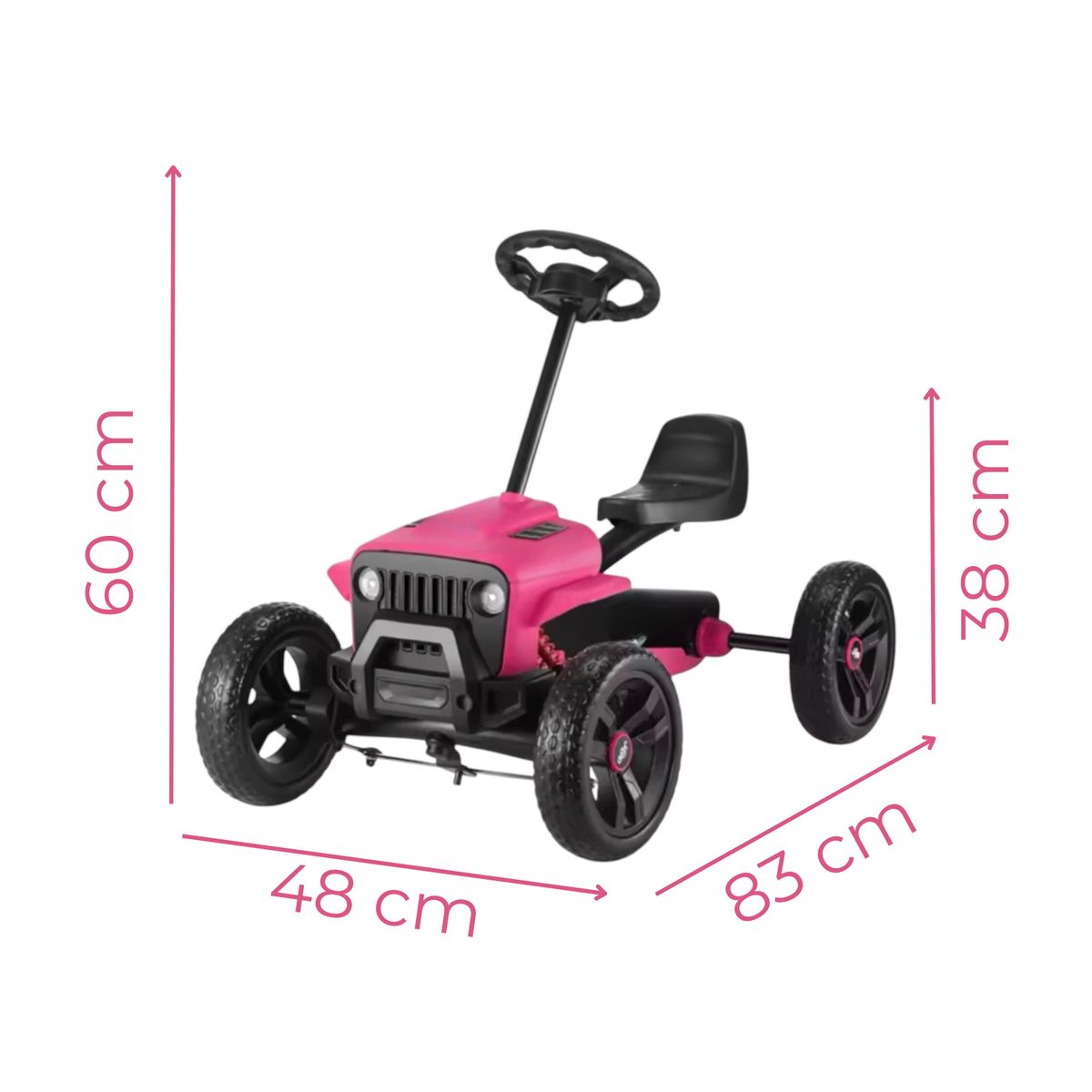 GENERICO - Racing Go Kart para Niños a Pedales - Rosado
