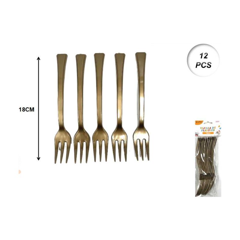 GENERICO - CUBIERTOS DESCARTABLES 12 PCS 18 CM