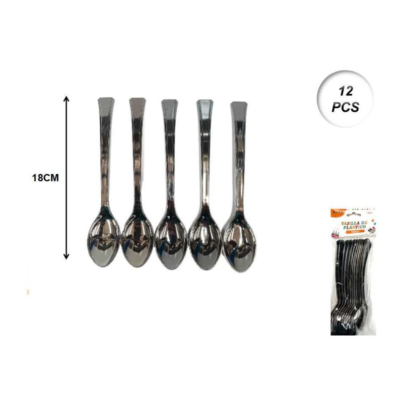 GENERICO - CUBIERTOS DESCARTABLES 12 PCS 18 CM