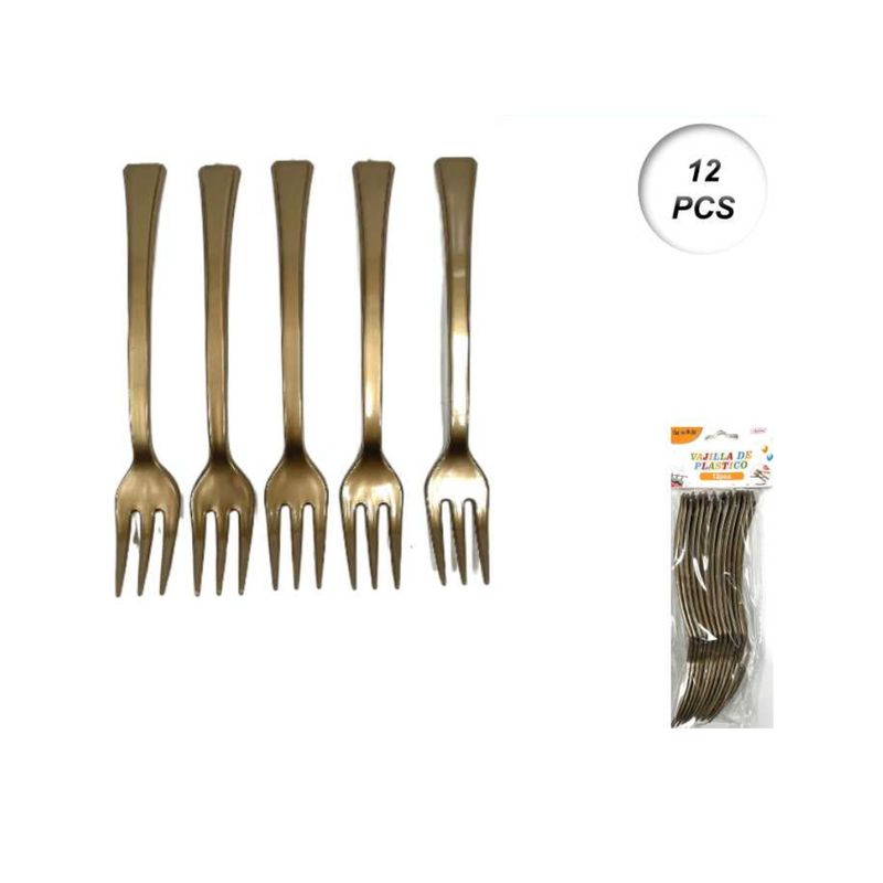 GENERICO - CUBIERTOS DESCARTABLES 12 PCS 18 CM