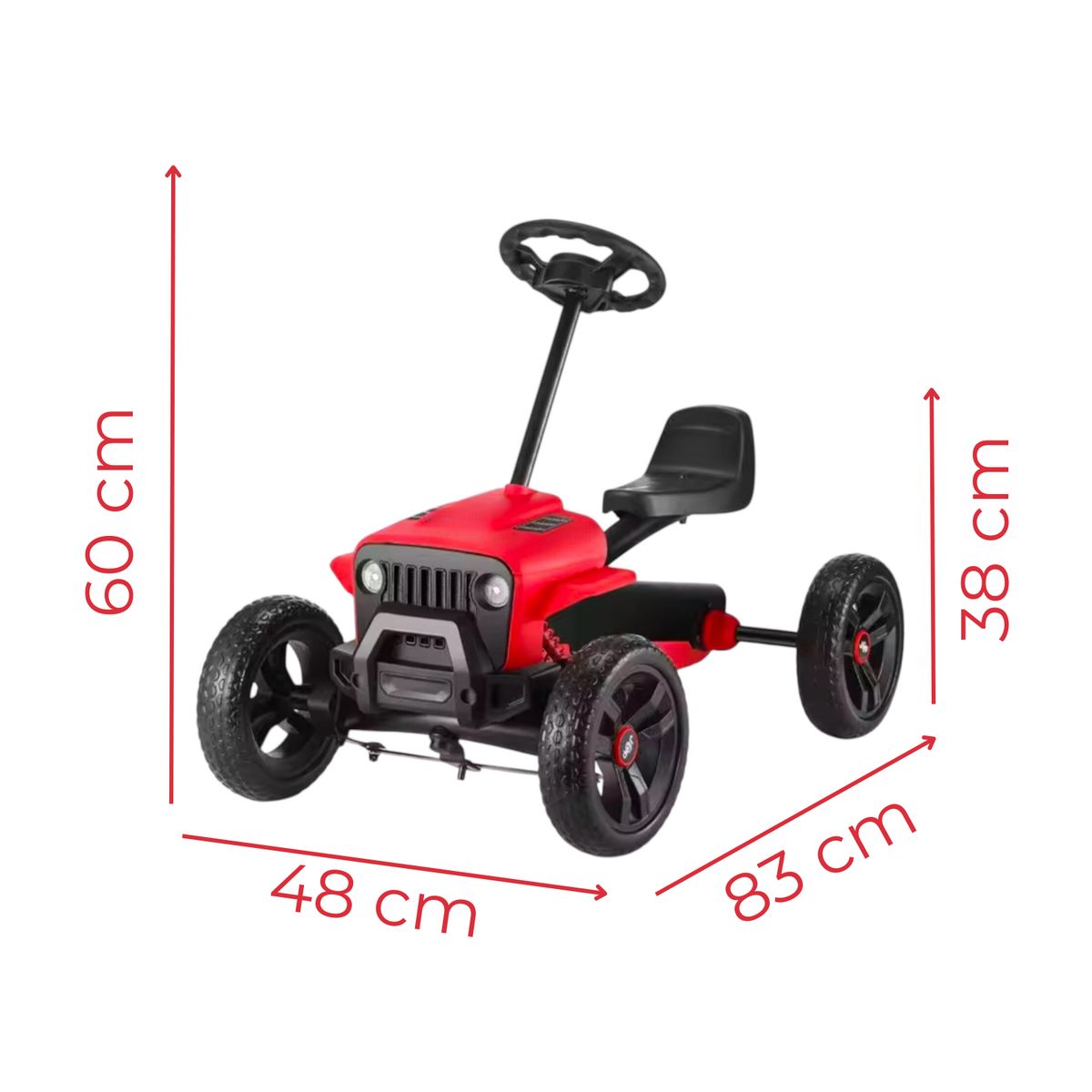 GENERICO - Racing Go Kart para Niños a Pedales - Rojo
