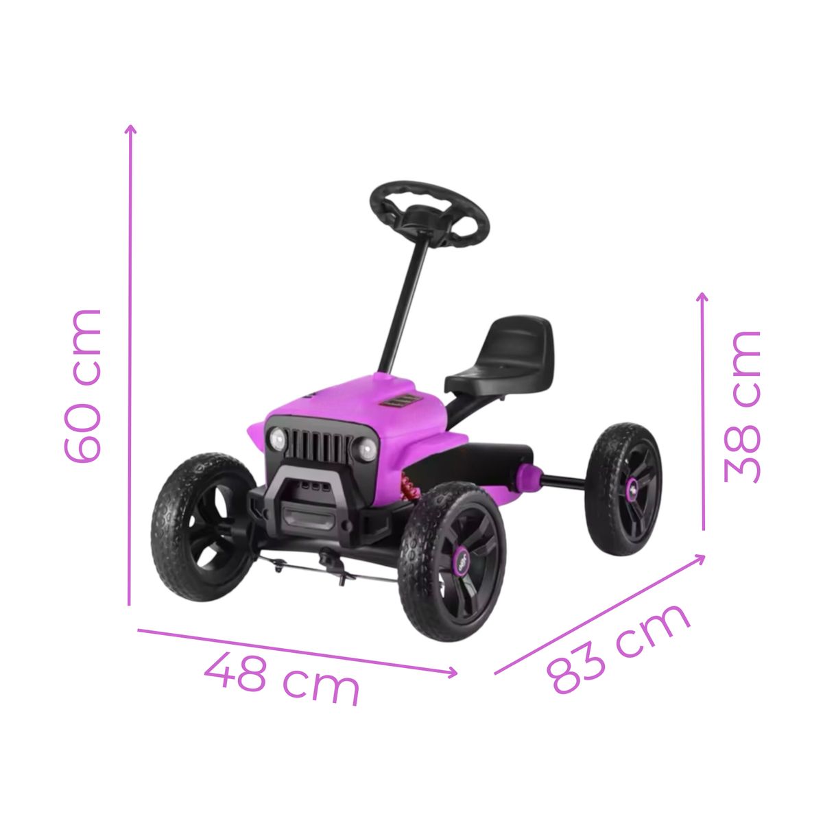 GENERICO - Racing Go Kart para Niños a Pedales - Morado