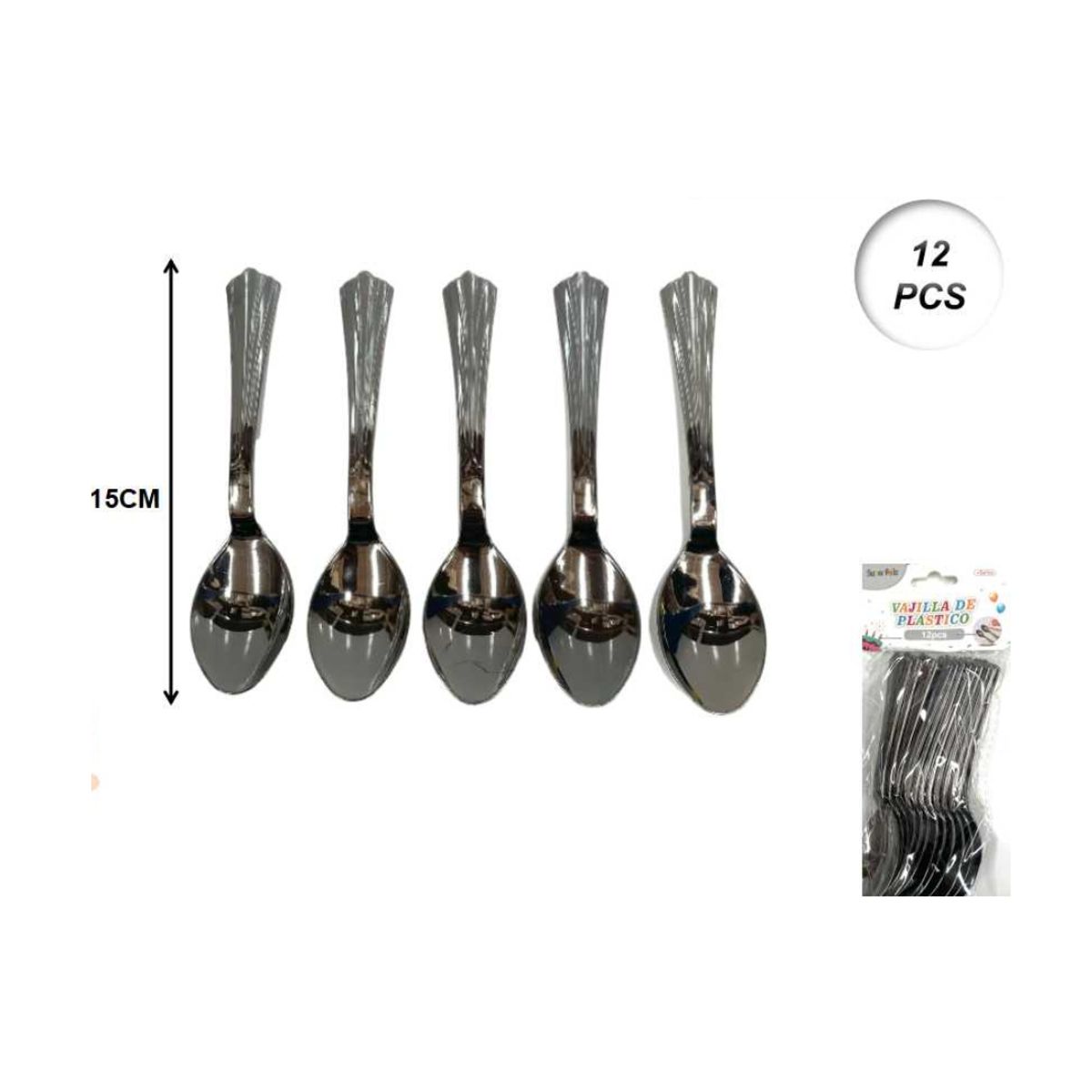 GENERICO - CUBIERTOS DESCARTABLES 12 PCS 15 CM