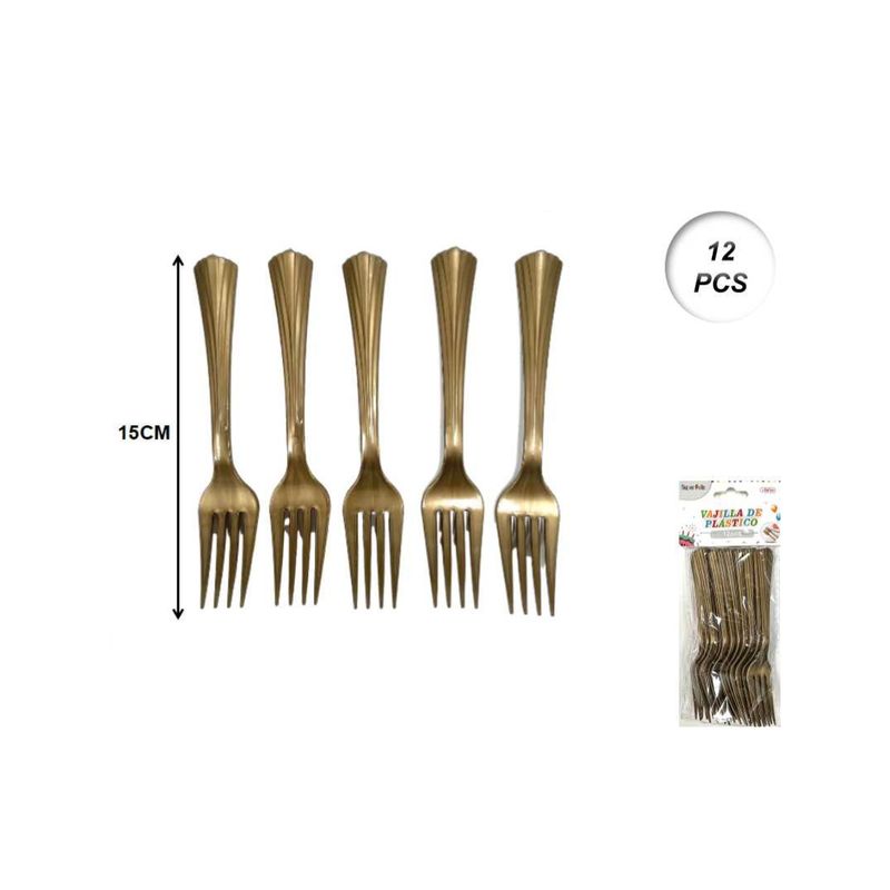 GENERICO - CUBIERTOS DESCARTABLES 12 PCS 15 CM