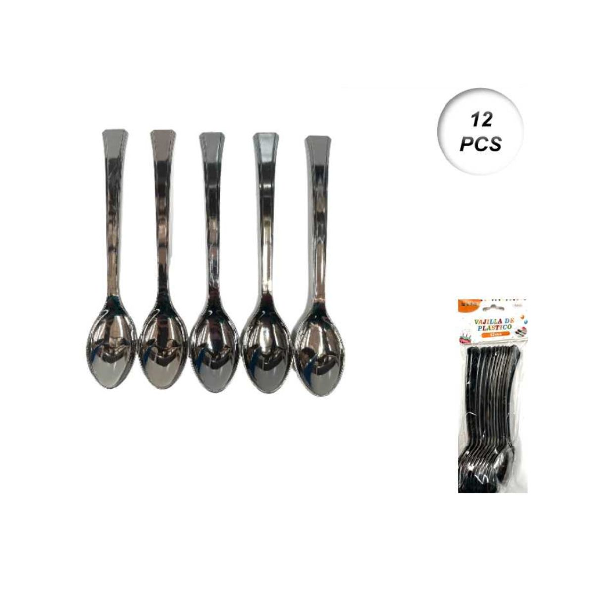 GENERICO - CUBIERTOS DESCARTABLES 12 PCS 18 CM