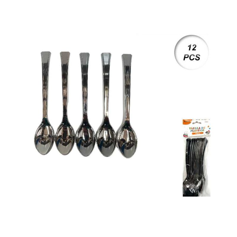 GENERICO - CUBIERTOS DESCARTABLES 12 PCS 18 CM