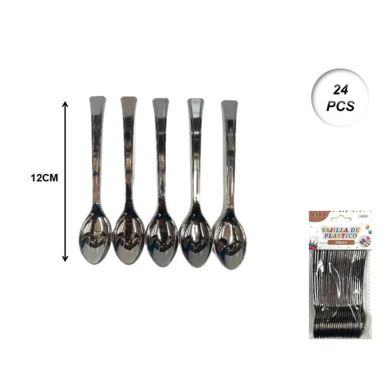 GENERICO - CUBIERTOS DESCARTABLES 24 PCS 12 CM